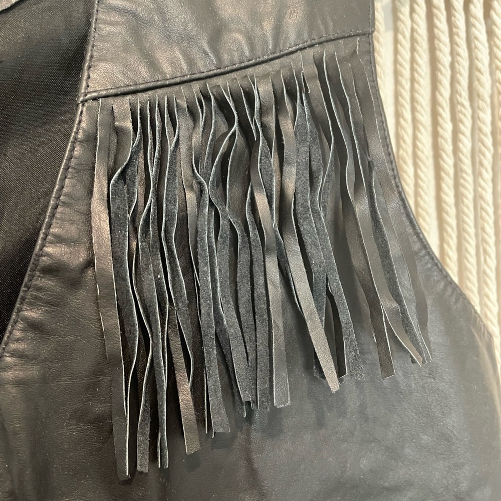Vintage Mona Mode Western Biker Leather Vest Size M UNISEX - Picture 8 of 10